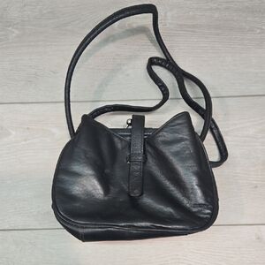 Vintage Wilsons Leather Women Elegant Black Leather Mini Bag Tote Hobo